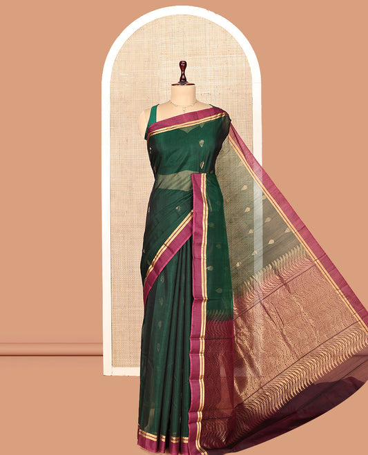 Green Silk Cotton Saree