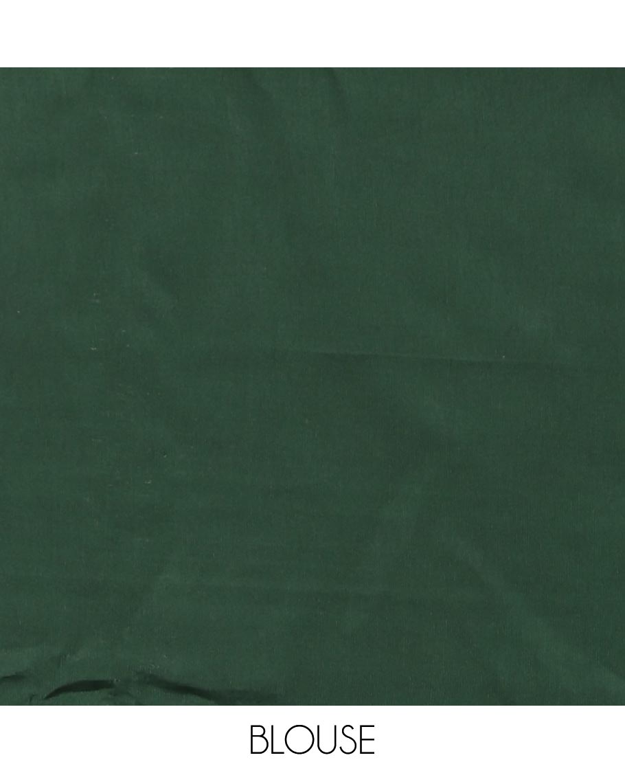 Mehenti Green Russian Dola Silk Saree Features Jacquard, Wedding-Themed Border, Jaal Pallu, Matching Blouse