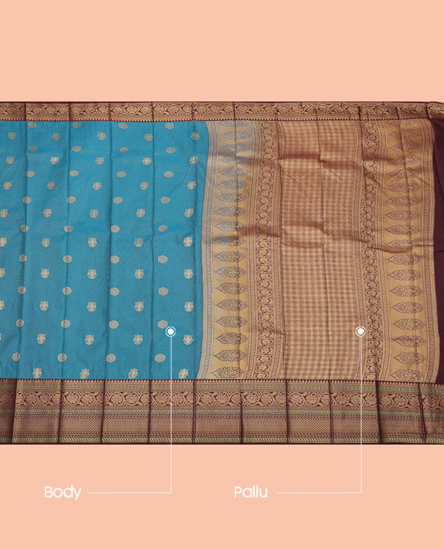 Blue Stripes Budget Silk Saree