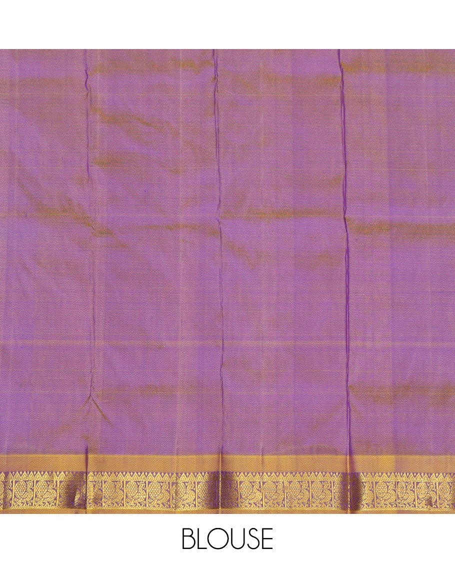 Violet Pure Silk Navarathna Pavadai Material Set