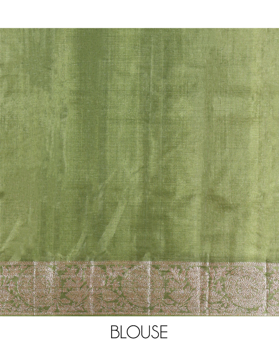 Green Tussar Silk Saree