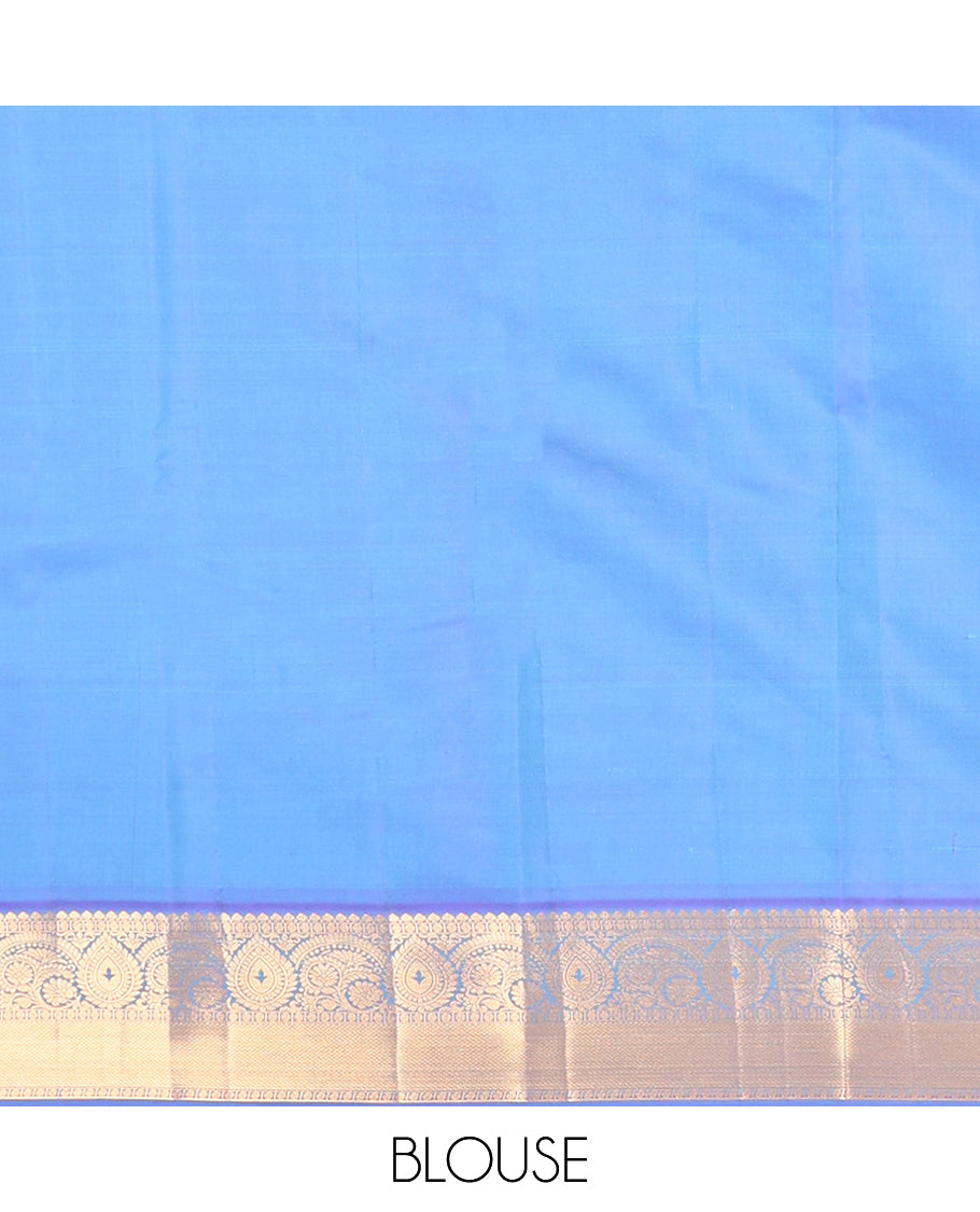 Green Vasundhara Lite Silk Mix Saree, Adorned with Zari Designs, a Contrast Traditional Zari Border, Intricate Pallu, and a Contrast Blouse