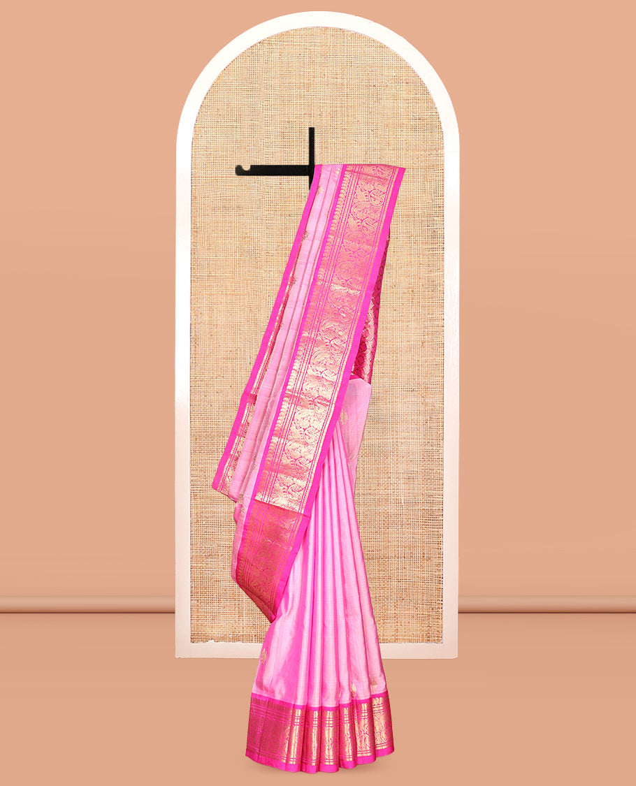 Pink Venkatagiri Silk Saree
