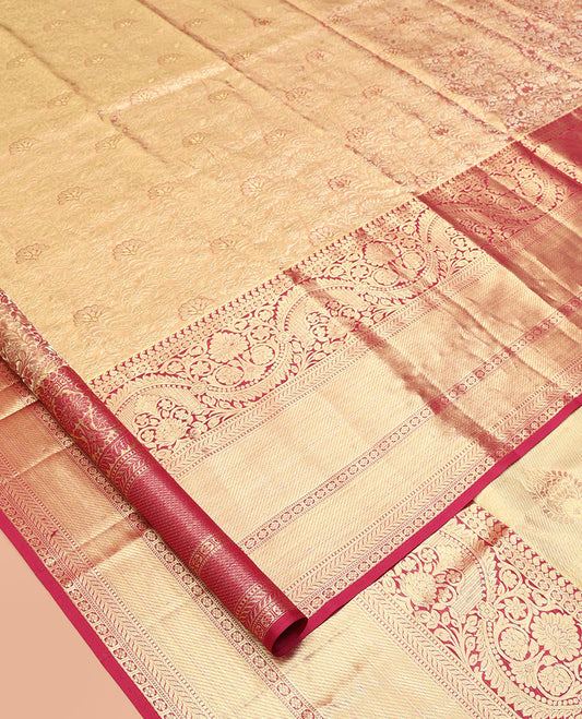 Maroon Kanchipuram Tissue Silk Saree