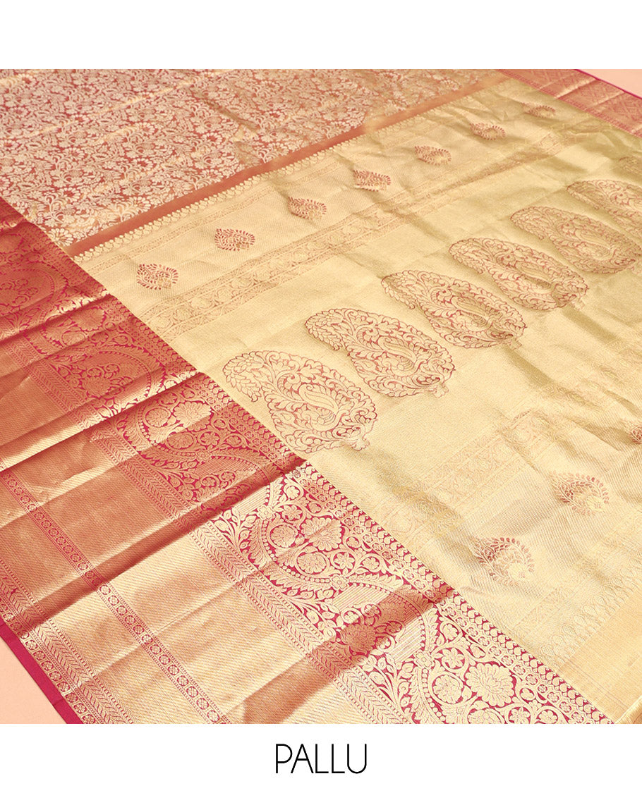 Maroon Kanchipuram Tissue Silk Saree