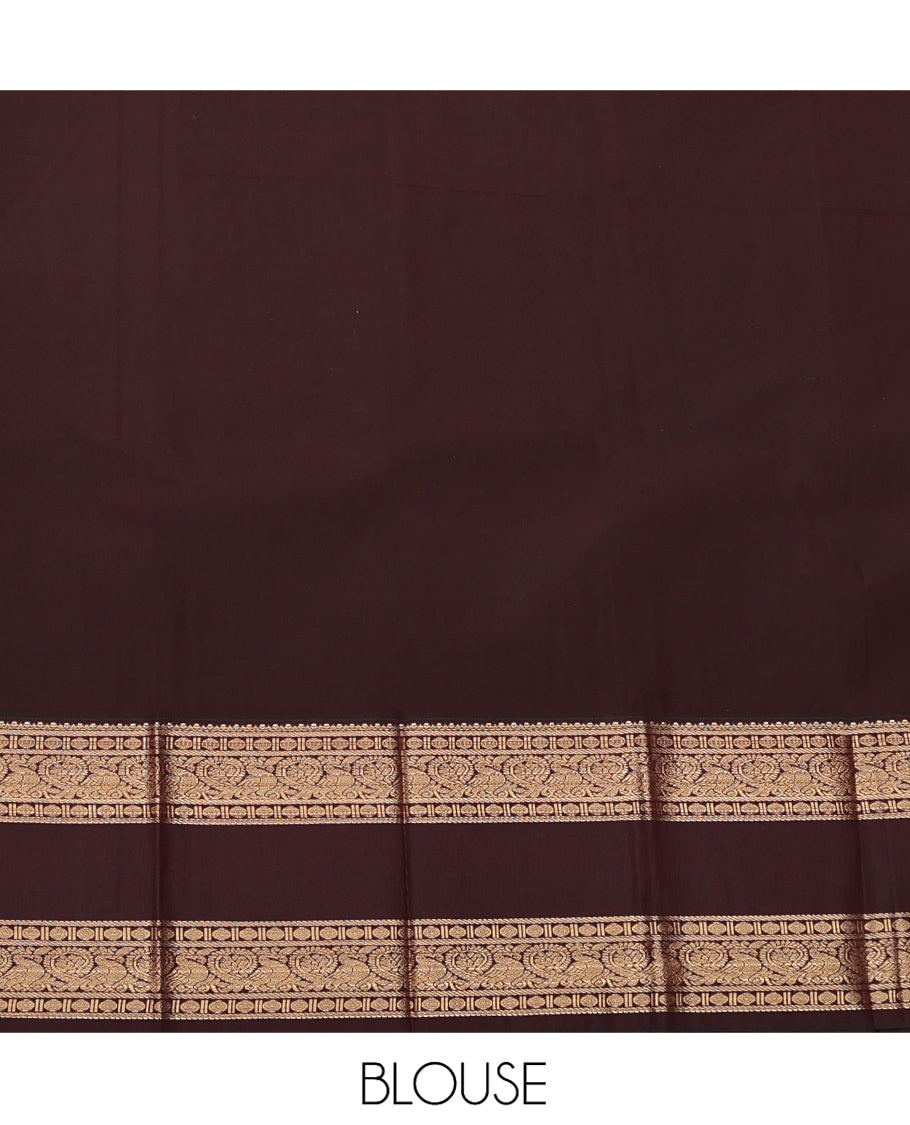 Off-White-Pink Checked Budget SilkSaree, Contrast Rettai Pettu Border, Contrast Blouse