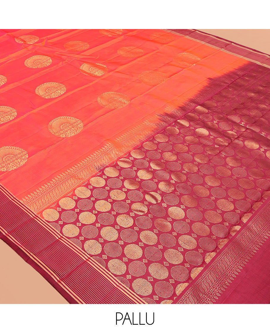 Orange Mayuri Lite Silk Mix Saree