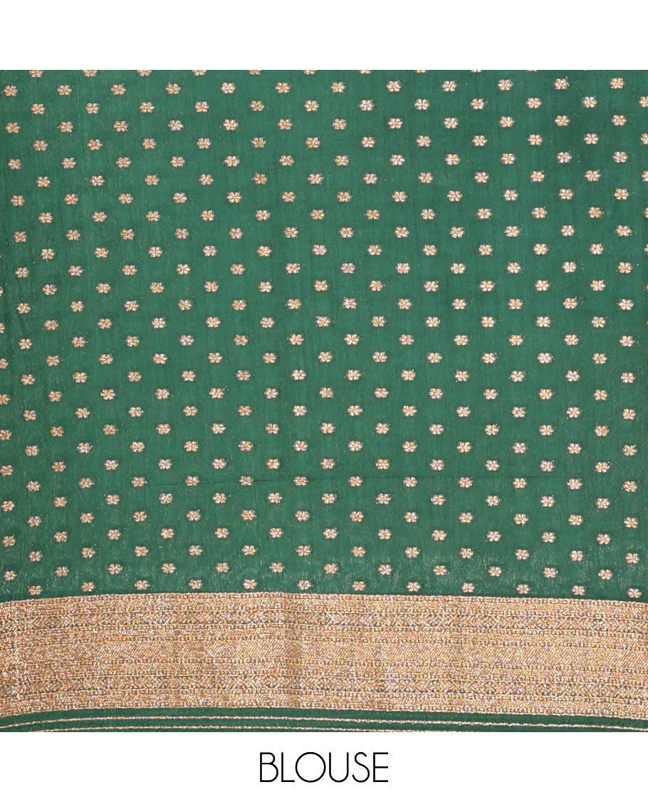 Green Fancy Crepe Saree