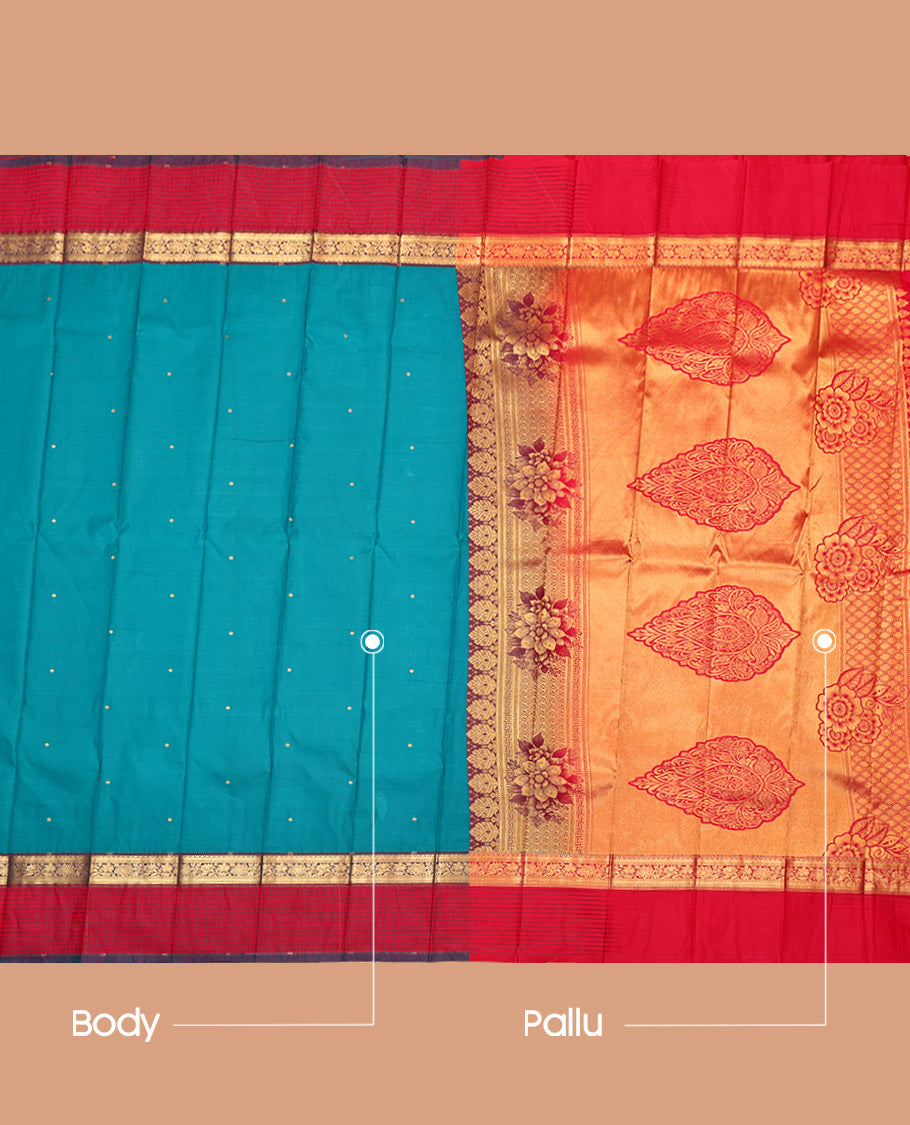 Purple Budget Silk Saree, Subtly Enriched with Zari Buttas, a Contrast Traditional Zari Checked Border, Grand Pallu, and a Contrast Blouse