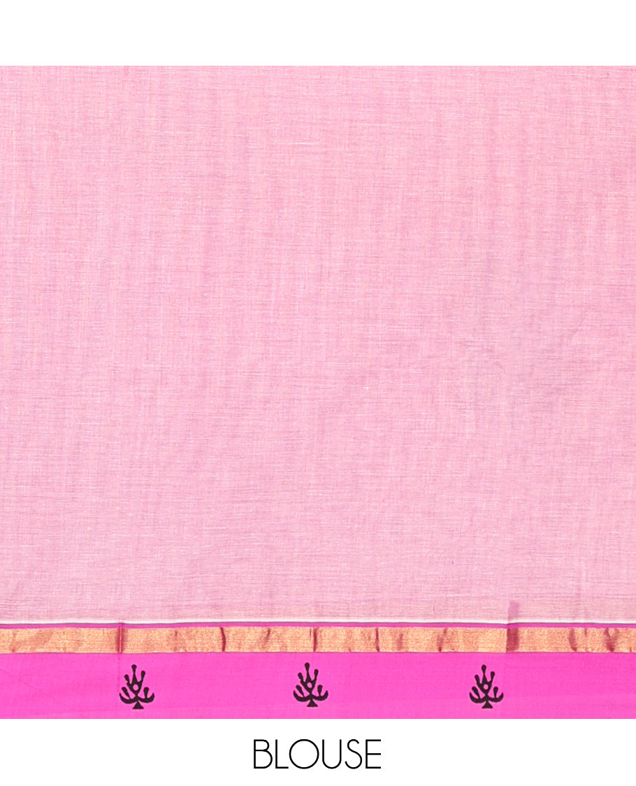 Pink Chirala Cotton Saree
