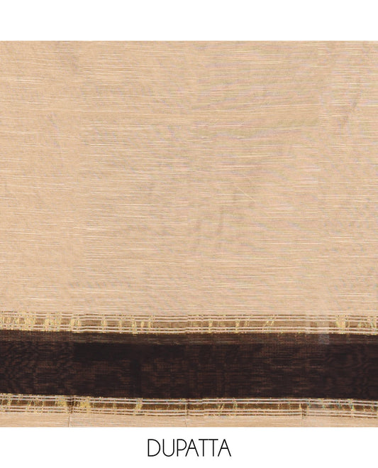 Black Material Chudidar Set, Accentuated with Zari Checks All Over Its Semi-Silk Top, Comes with a Subtle Plain Bottom, and a Contrast Semi-Silk Dupatta of Zari Border and Tassels