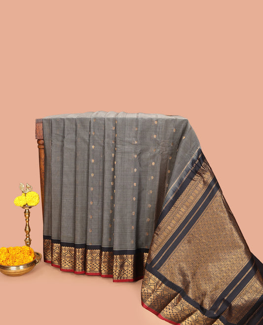 Grey Gadwal Silk Mix Saree