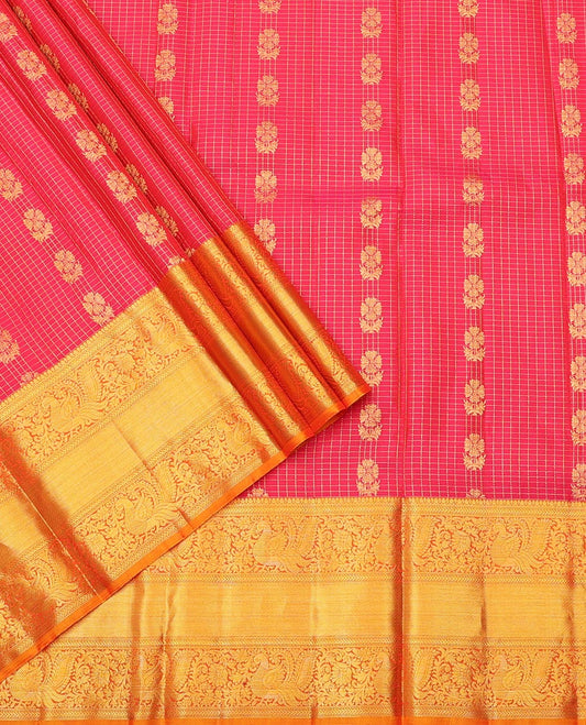 Red Pure-Silk Half-Saree