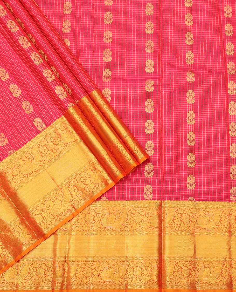 Red Pure-Silk Half-Saree