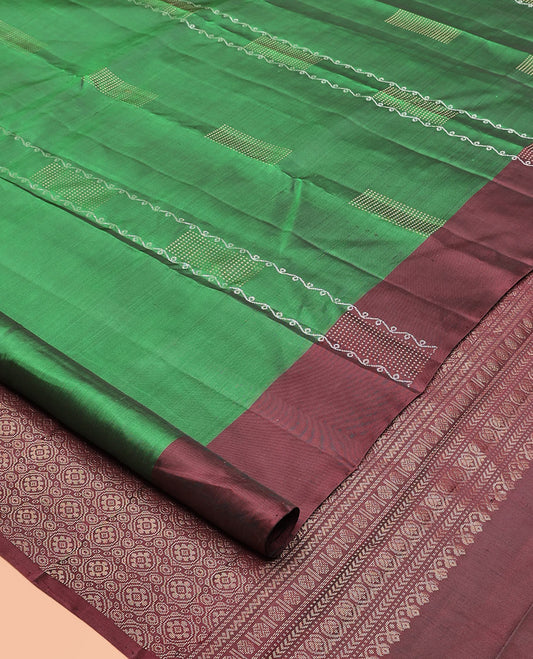Green Stripes Mayuri Lite Silk Mix Saree