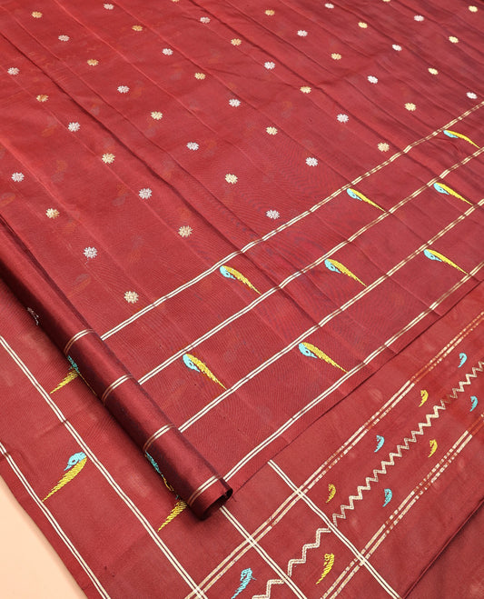 Maroon Venkatagiri Silk Saree