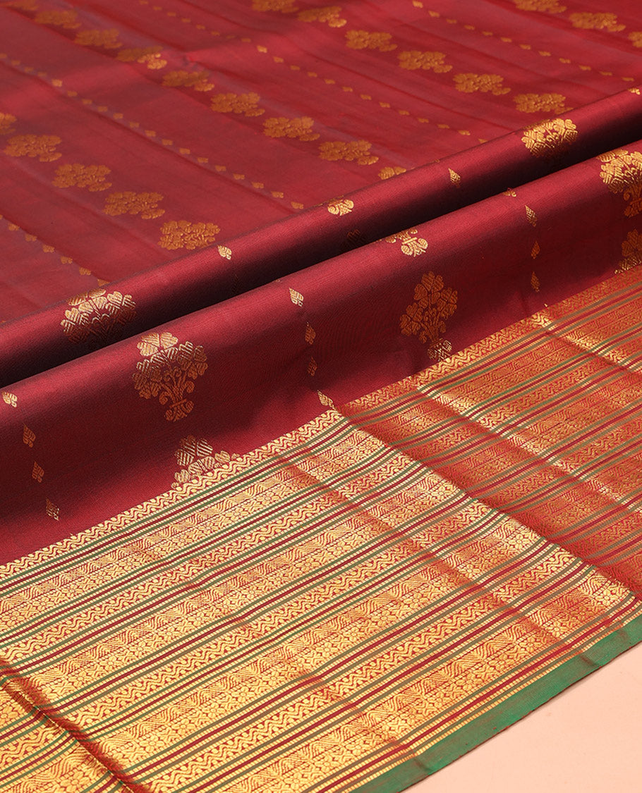 Maroon Pure-Silk Half-Saree