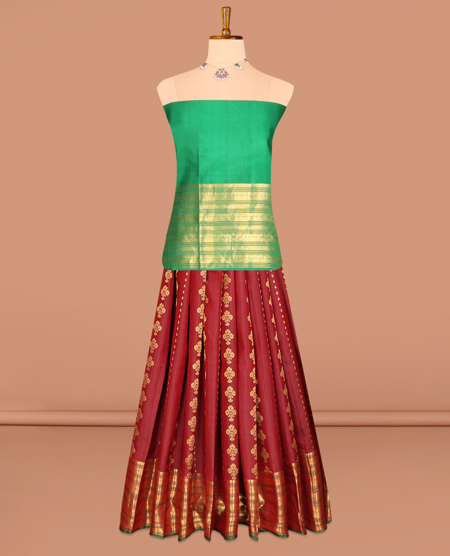 Maroon Pure-Silk Half-Saree