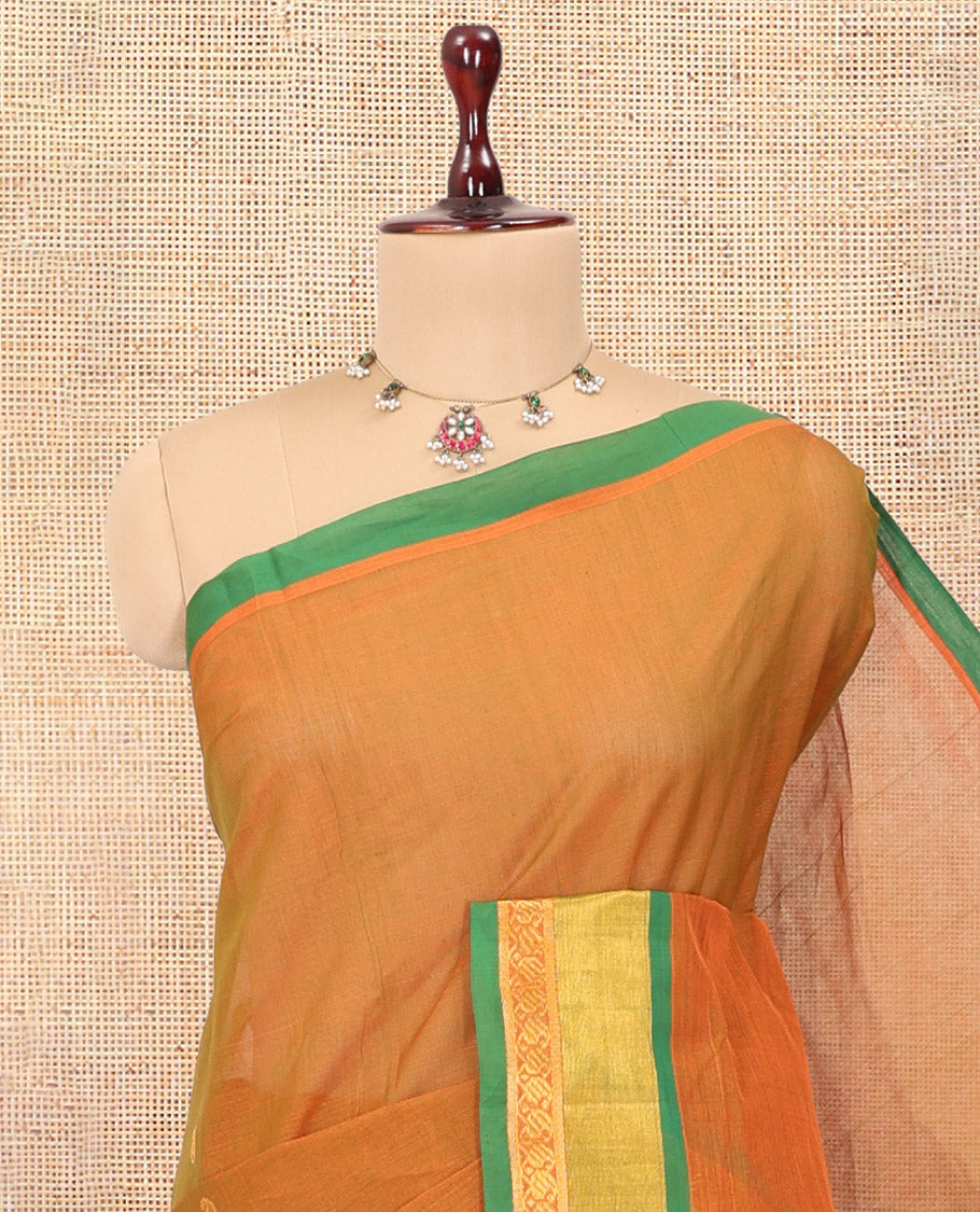 Orange Venkatagiri Cotton Saree