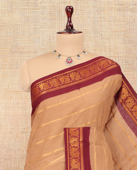 Sandal Sungudi Cotton Saree