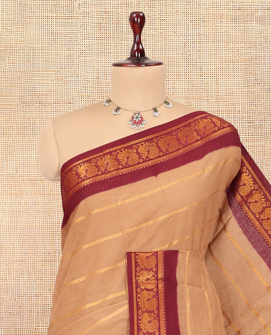 Sandal Sungudi Cotton Saree