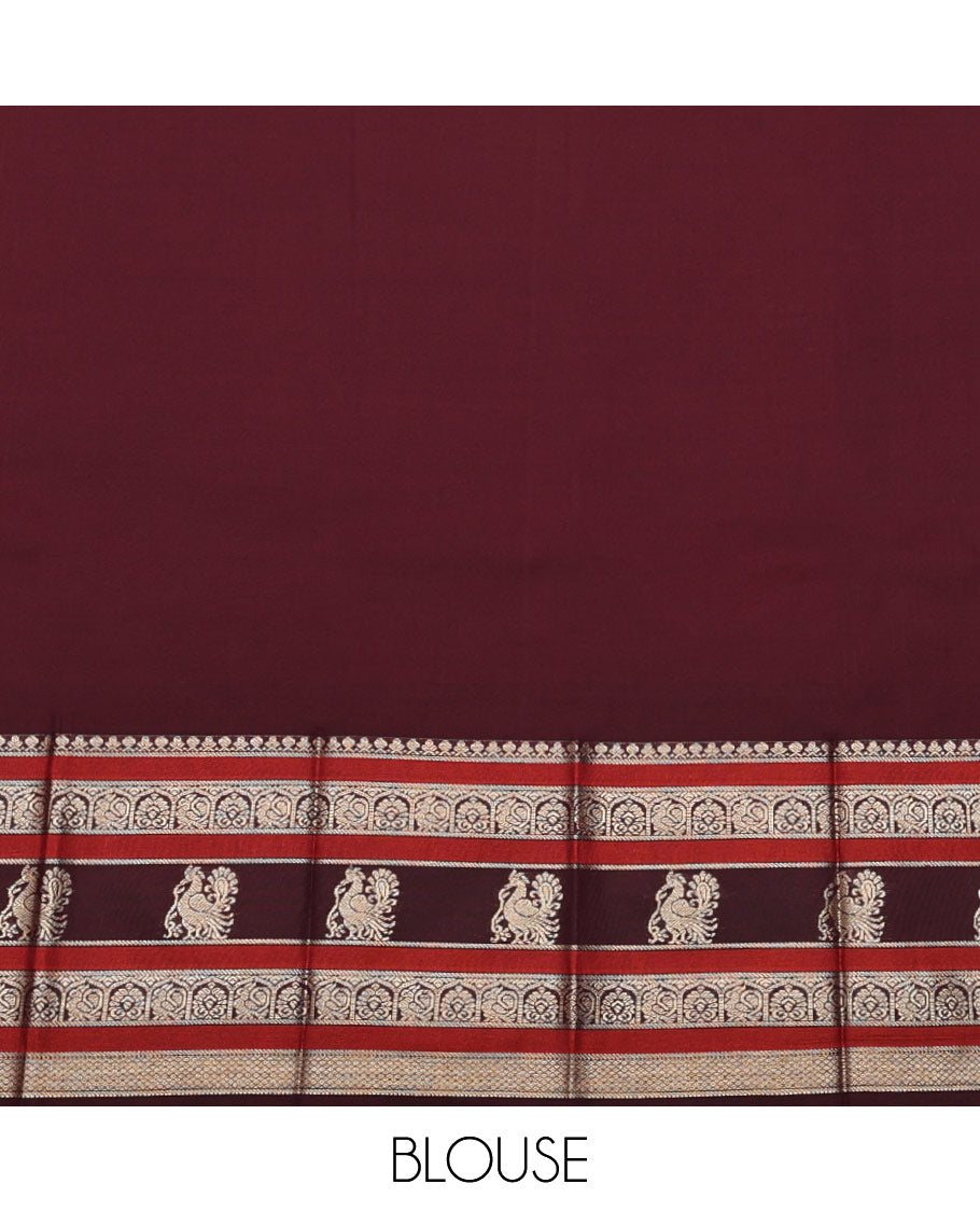 Yellow Budget Silk Saree, Adorned with Round Zari Buttas All Over Its Body, Complemented by Contrast Traditional Zari Designs Woven Border, Grand Jaal Pallu and Paired with a Contrast Blouse