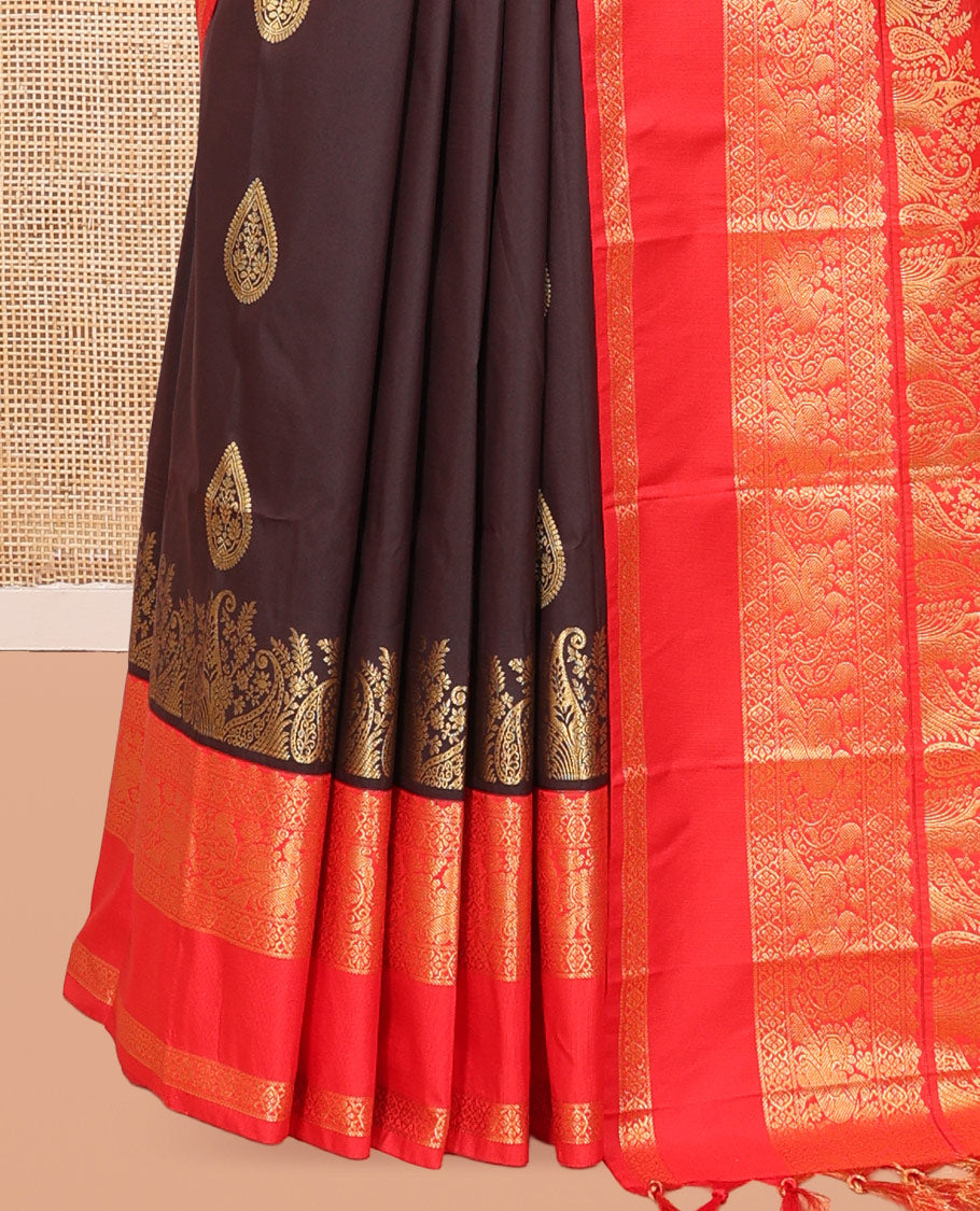 Wine-Red Budget Silk Saree