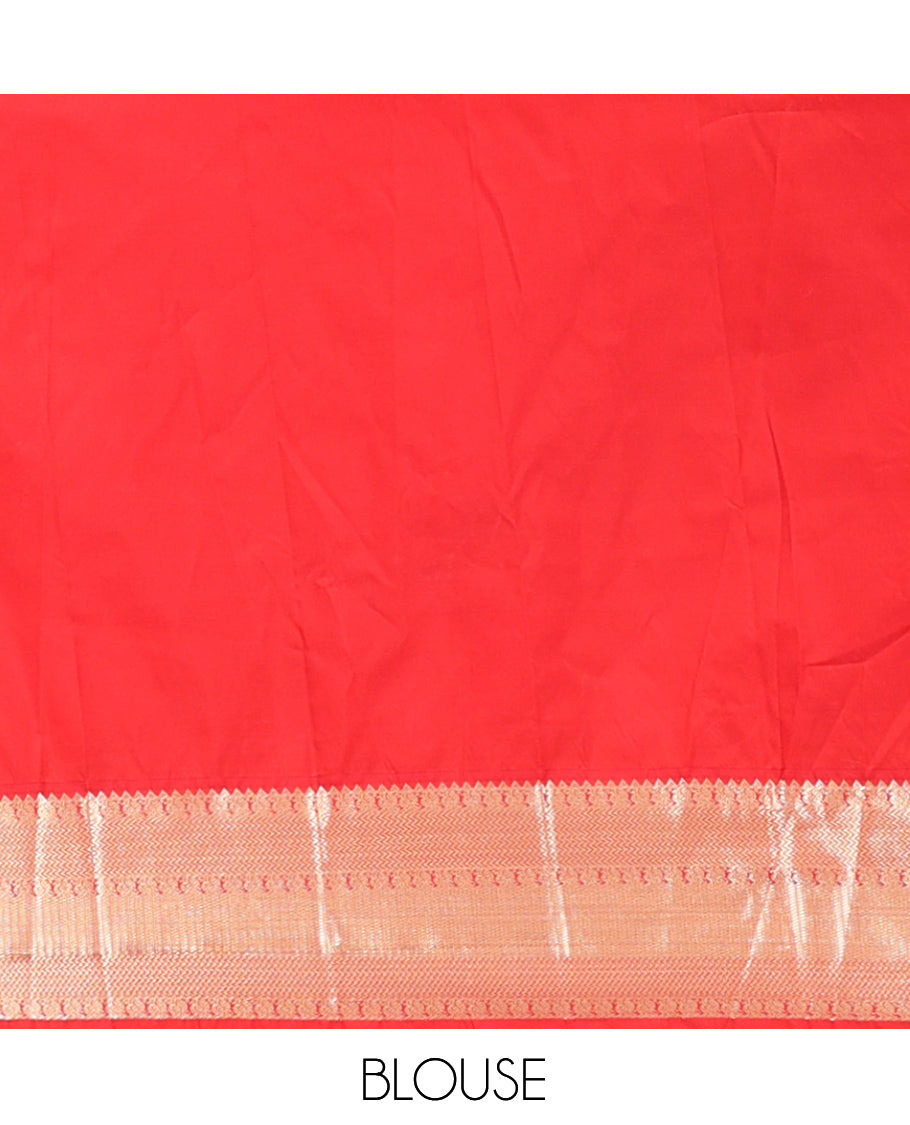 Wine Zari Butta Budget Silk Saree