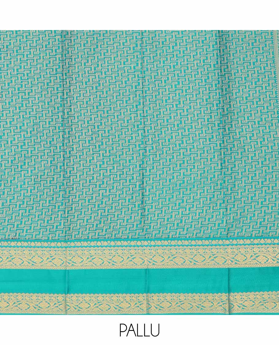 Red striped budget silk saree with contrast zari border & intricate zari design pallu