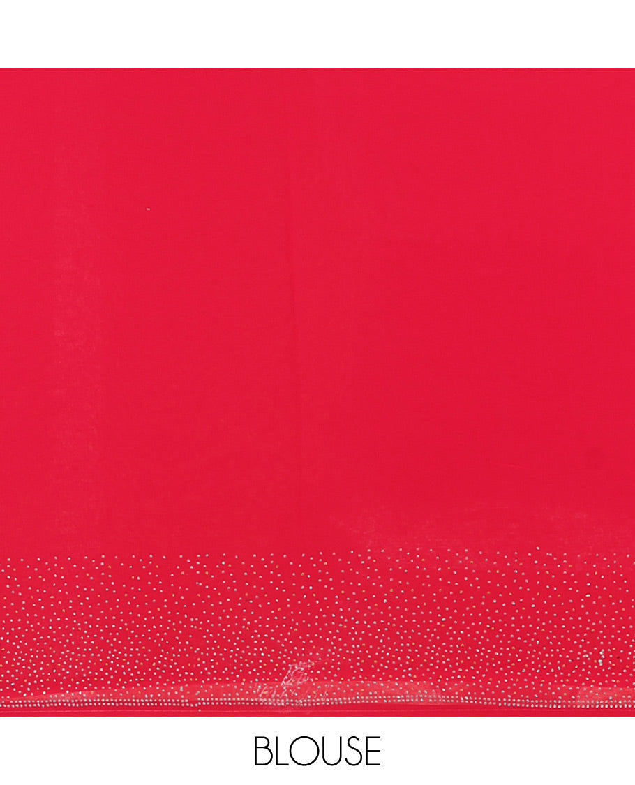 Pink Plain 60-Gm Georgette Saree