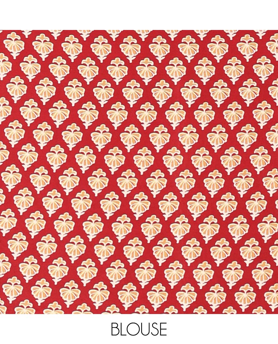 Maroon plain gajji silk saree features a temple-printed border, a circular-shaped vine-patterned pallu, and a unique motif-printed blouse