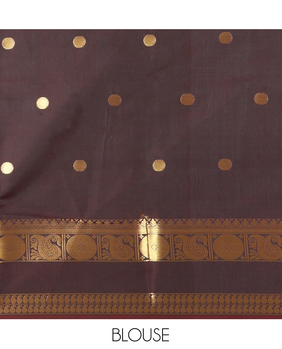 Coffee Brown Semi-Katan Silk Saree