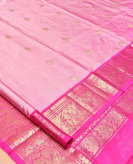 Pink Venkatagiri Silk Saree