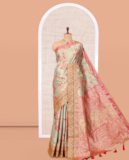 Green Vastrakala Silk Saree