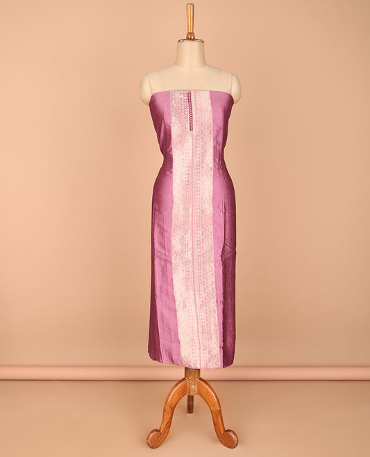 Onion pink chudidhar material vichitra silk neck zari border with bum bum work , santoon material pants & double side border vichitra silk dupatta