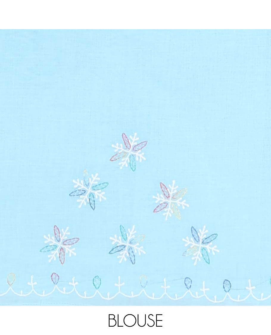 Blue floral embroidery lucknowi chikankari cotton saree,self-border & pallu of floral & paisley embroidery