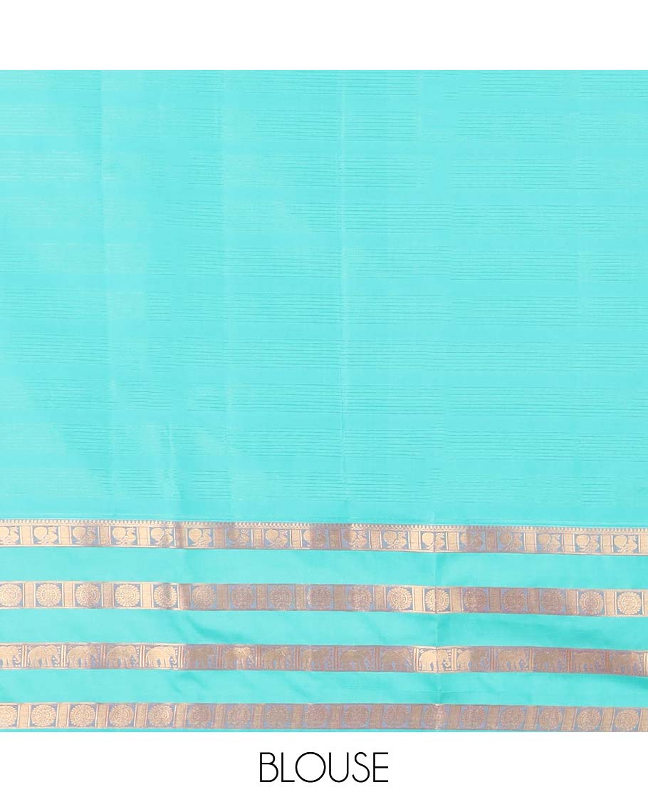 Red striped zari design vasundhara silk mix saree with contrast zari design border & floral jaal design pallu