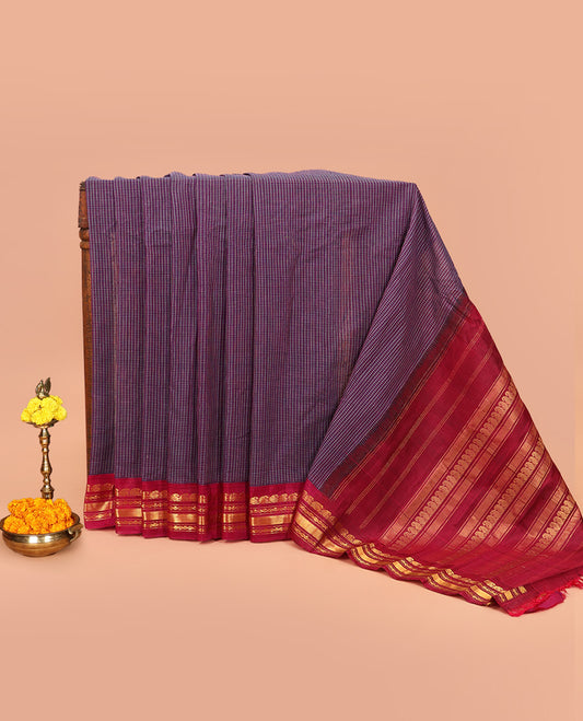 Purple Gadwal Cotton Saree
