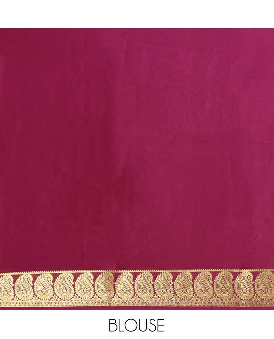 Purple Embroidery Mysore Silk Saree