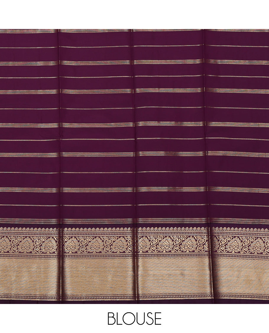 Red Budget Silk Saree, Elegantly Highlighted with Zari Checked Design on Its Body, Complemented by Contrast Traditional Zari Design Border, Grand Jaal Pallu, and Paired with a Contrast Blouse