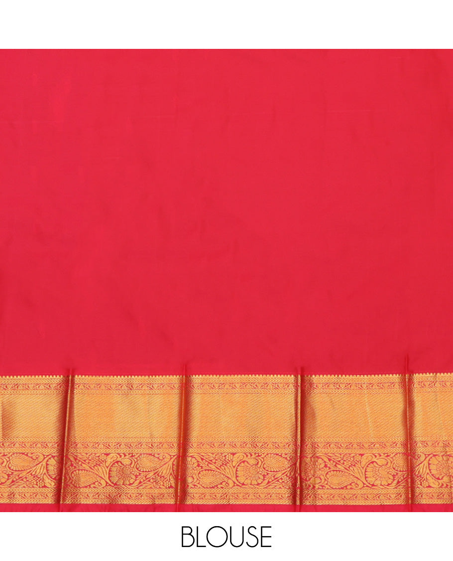 Maroon Budget Silk Saree, Woven with Zari Buttas, a Contrast Traditional Zari Border, Grand Pallu, and a Contrast Blouse
