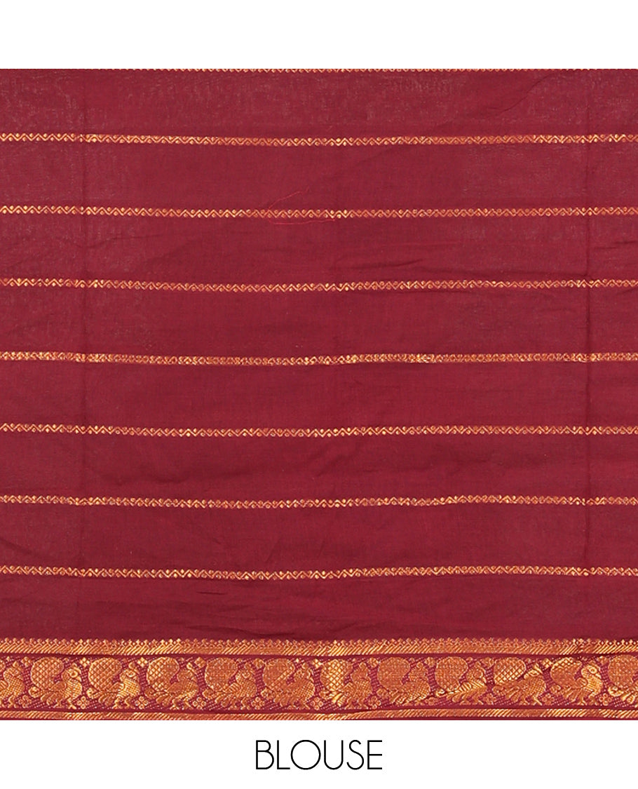 Sandal Sungudi Cotton Saree