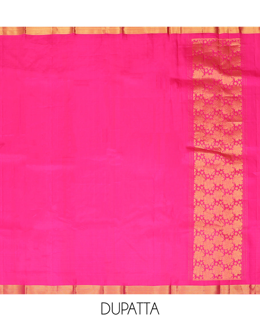 Wine Pure Silk Half Saree