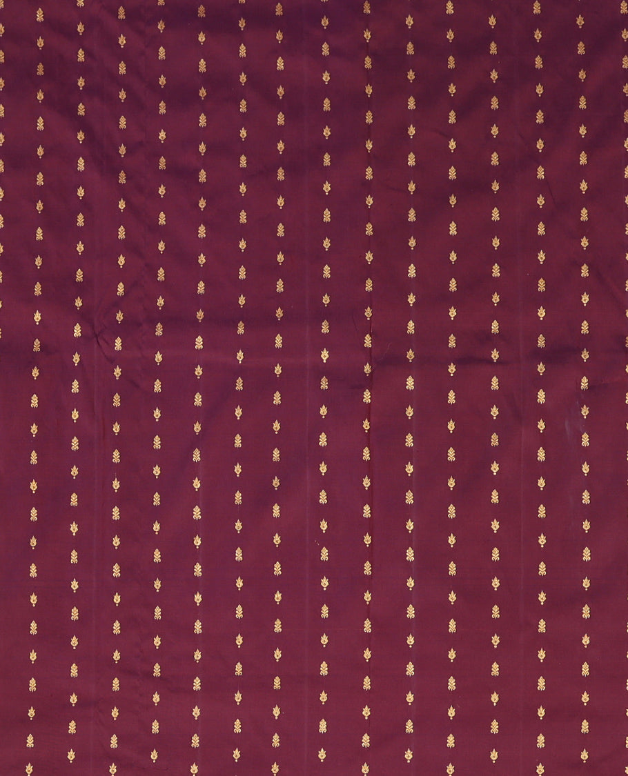 Wine Pure Silk Half Saree