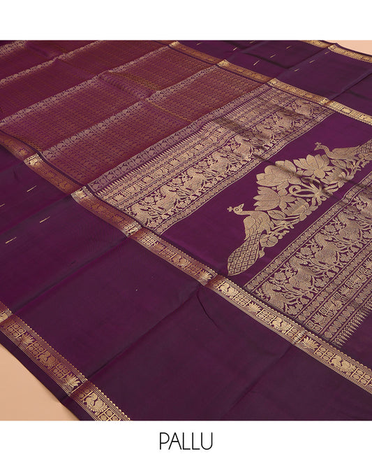 Purple Kanchipuram Chettinad Saree
