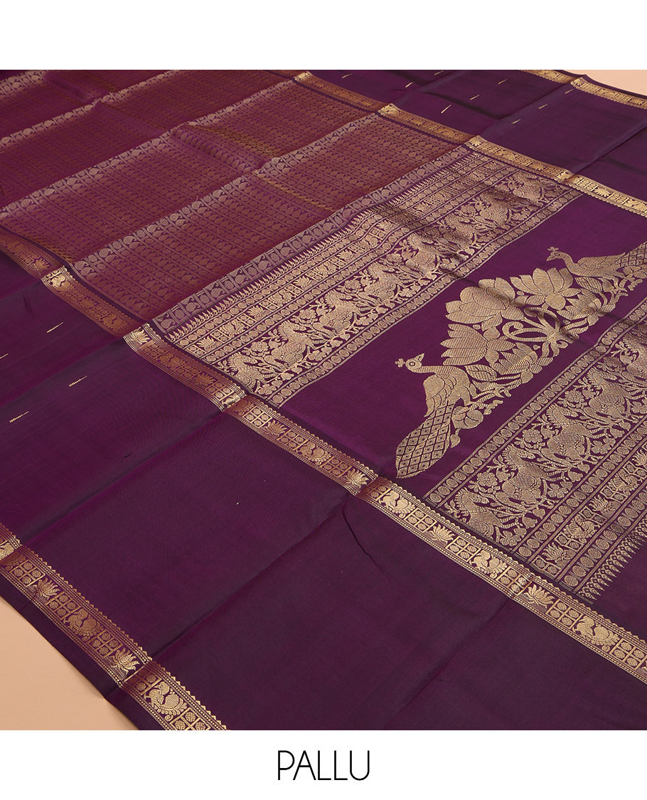 Purple Kanchipuram Chettinad Saree