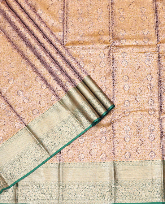 Mustard Art Silk Half-Saree, Elevated with Jacquard Design, Contrast Traditional Zari Border, and Paired with a Matching Blouse