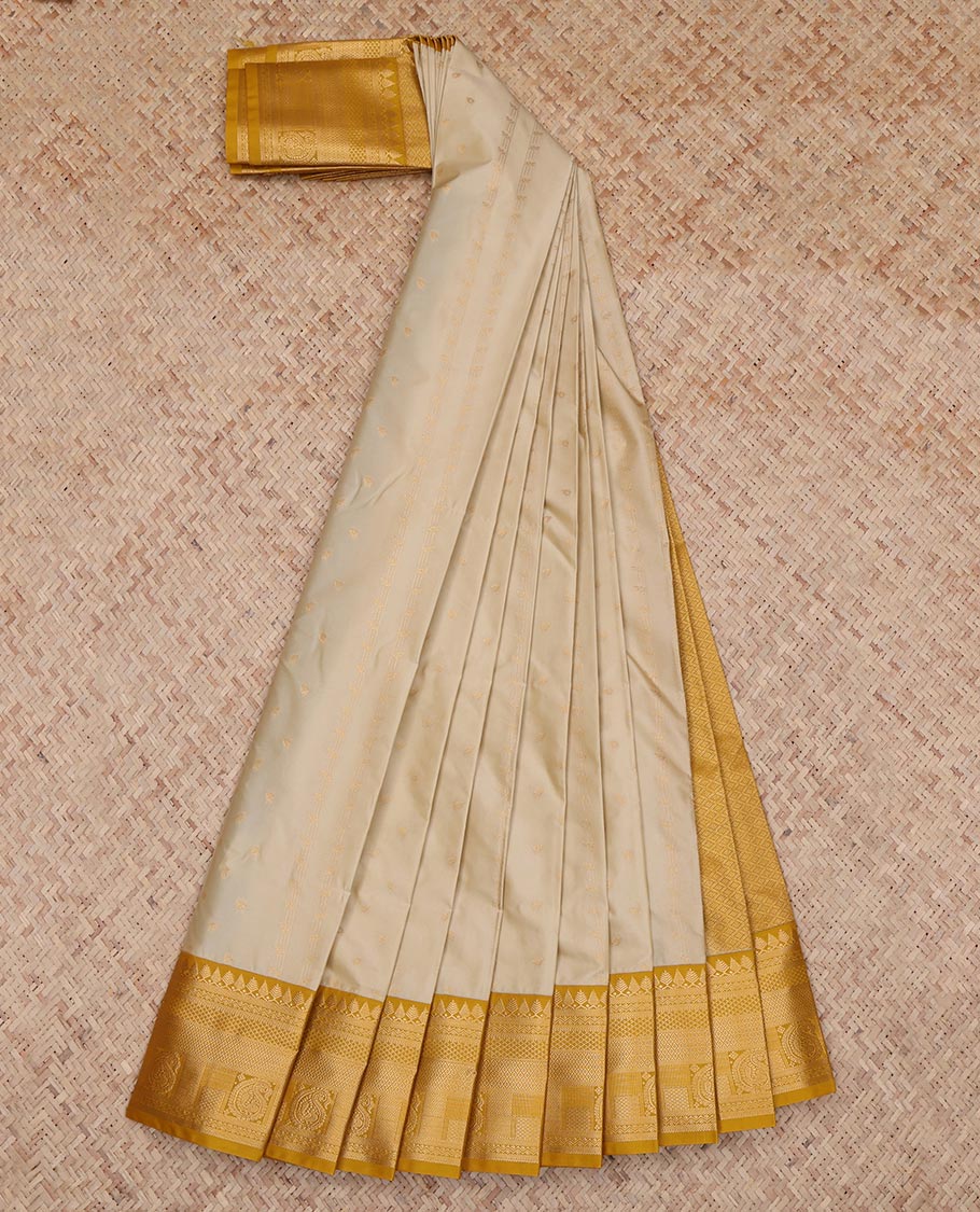 Beige Butta Budget Silk Saree