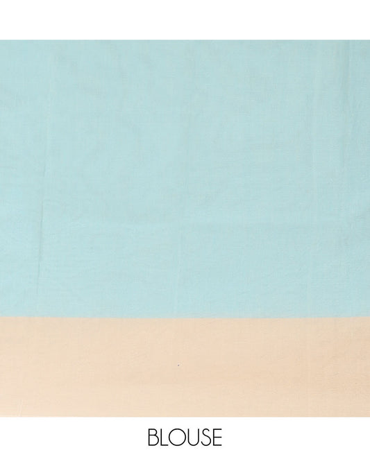Grey zari vine jacquard semi-silk cotton saree, contrast traditional zari border & ogee patterned pallu