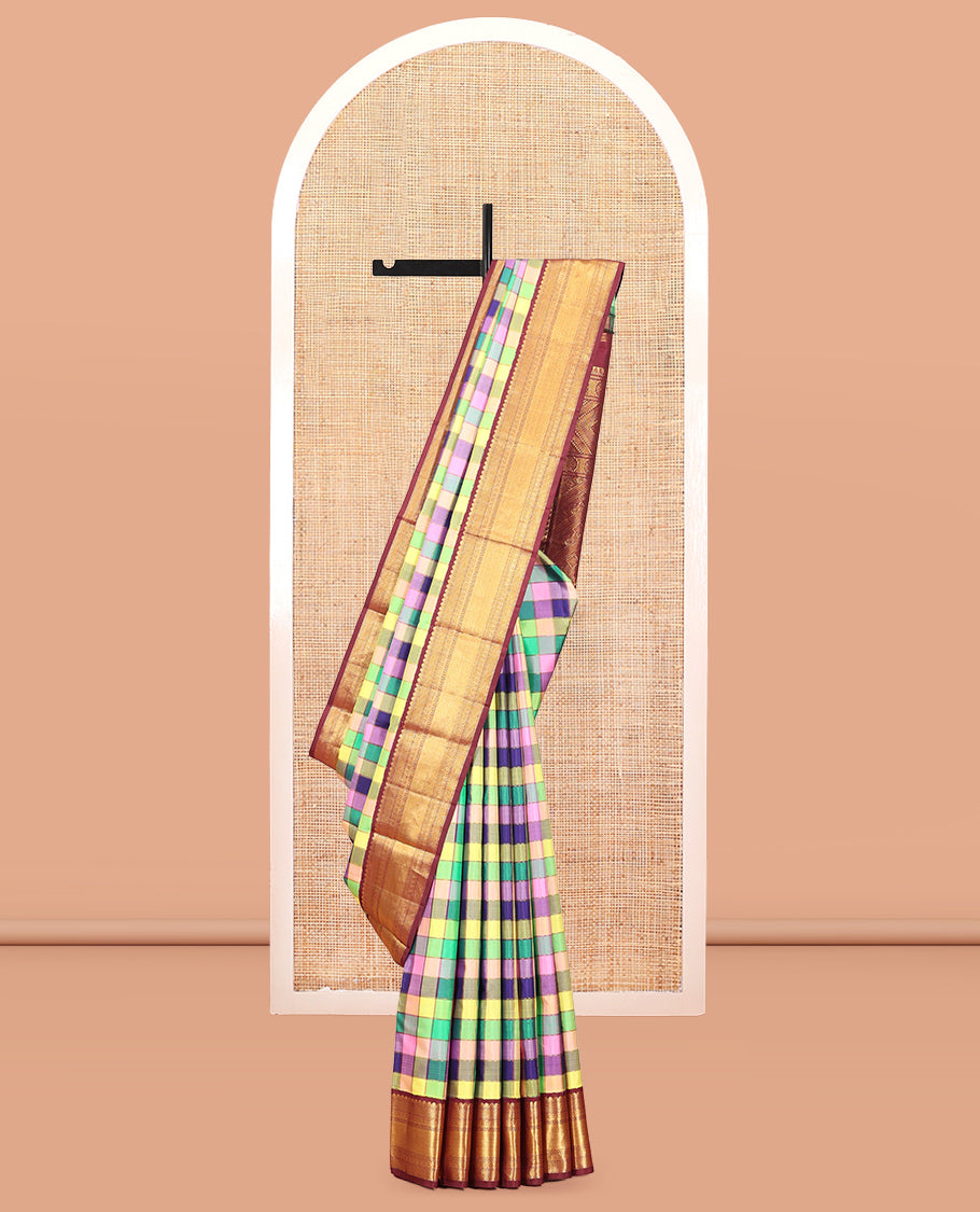 MultiColor Checks Saree